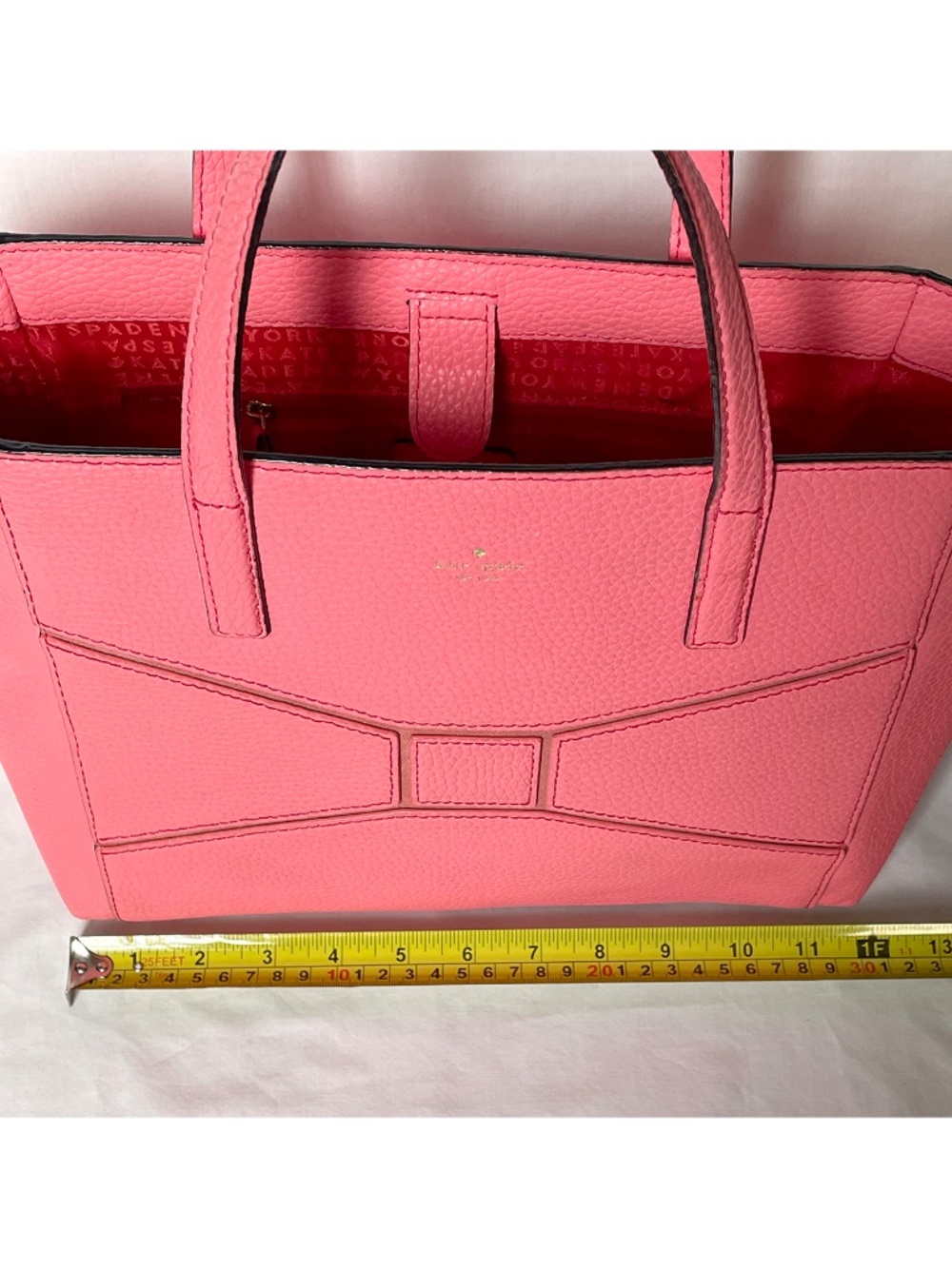 Kate Spade Pink Leather Tote Bow 12” - Picture 11 of 14